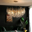 Luxurious gold glass chandelier for interior decoration