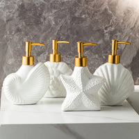 starfish ceramic bottle for lotion and soap