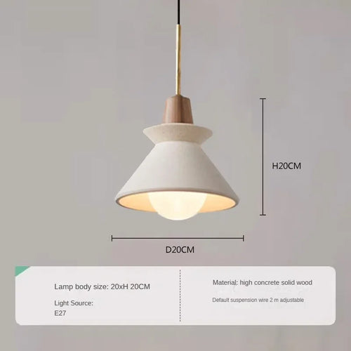 Modern wood and marble chandelier for elegant interiors - vue 14 sur 14