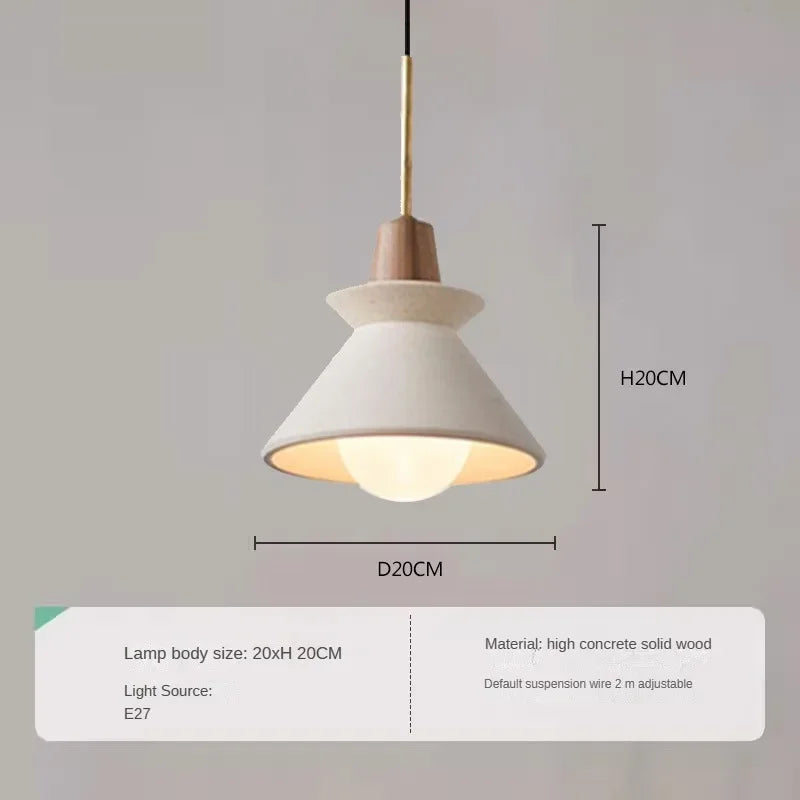 Modern wood and marble chandelier for elegant interiors - vue 13 sur 14