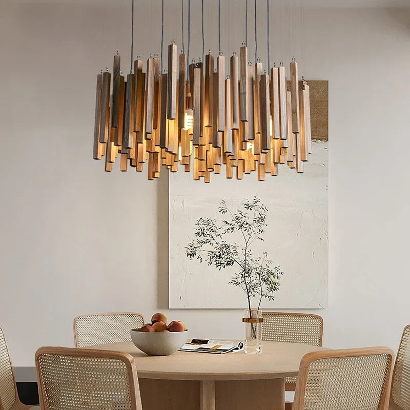 Solid wood Chinese restaurant chandelier