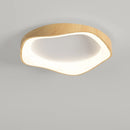 Simple wood grain circular LED lamp modern indoor lighting