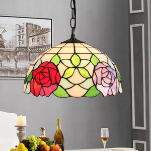 Lustre en verre coloré Tiffany rétro européen
