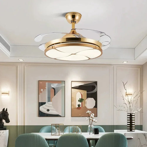 Modern silent ceiling light with integrated fan - vue 3 sur 12