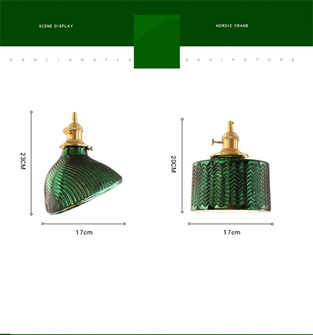 Modern brass LED pendant with glass for home decoration