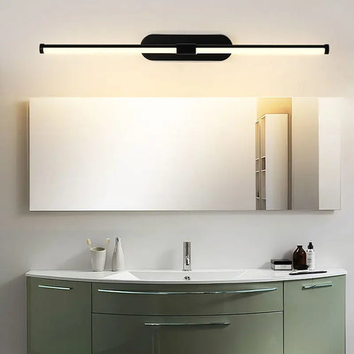 waterproof anti-fog cosmetic mirror with modern LED lighting - vue 3 sur 7