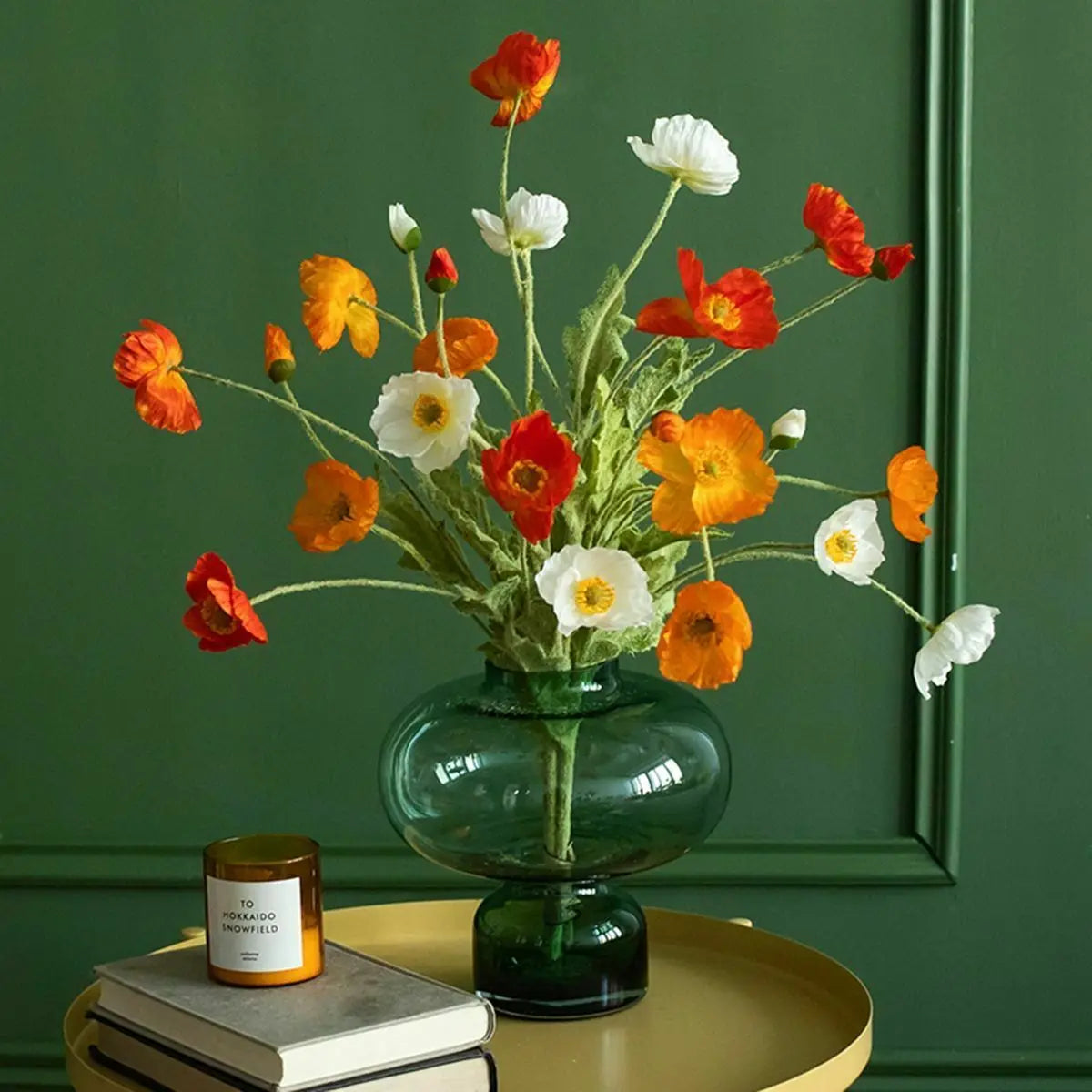 Artificial poppy flower bouquet for home, garden, and party decoration - vue 4 sur 26