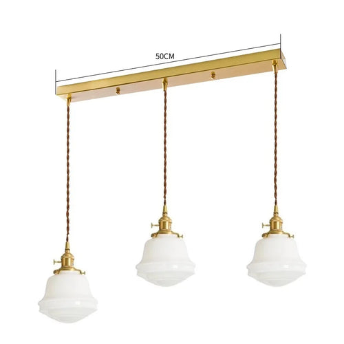 Modern nordic glass LED pendant light with copper socket - vue 17 sur 28