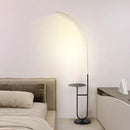 LED floor lamp with minimalist design and storage for reading and relaxation