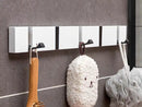bamboo wall key holder with decorative hooks for organization