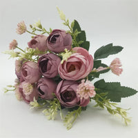 Silk rose bouquet artificial garden decoration flowers
