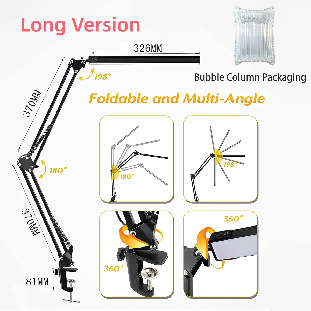 LED desk lamp with clamp 10W - vue 12 sur 18