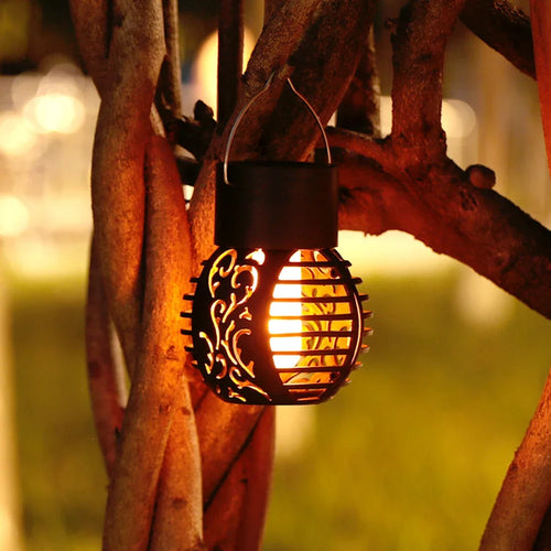 Set of 3 solar LED flame effect garden lights for outdoor decoration - vue 2 sur 6