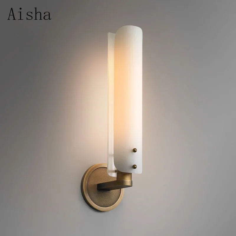 Retro copper and glass luxury decorative wall light for interiors