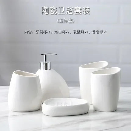 elegant and practical ceramic bathroom accessory set - vue 9 sur 10