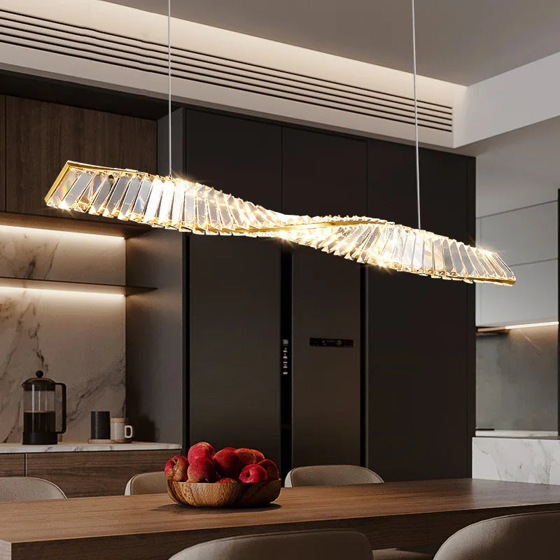 Postmodern gold crystal chandelier with LED lighting
