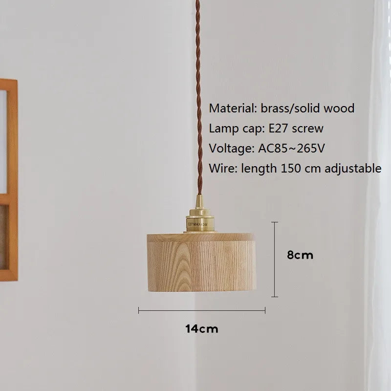 Modern nordic style wooden LED pendant light for loft, bar or restaurant - vue 3 sur 10
