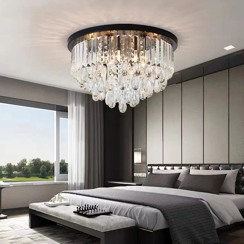 Luxury vintage style dimmable crystal LED chandelier