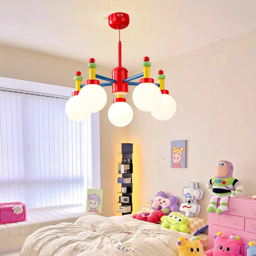 Modern LED chandelier for children's room, medieval memphis style - vue 6 sur 7