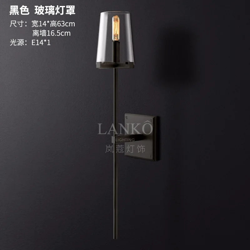 Modern glass LED wall light for interior lighting