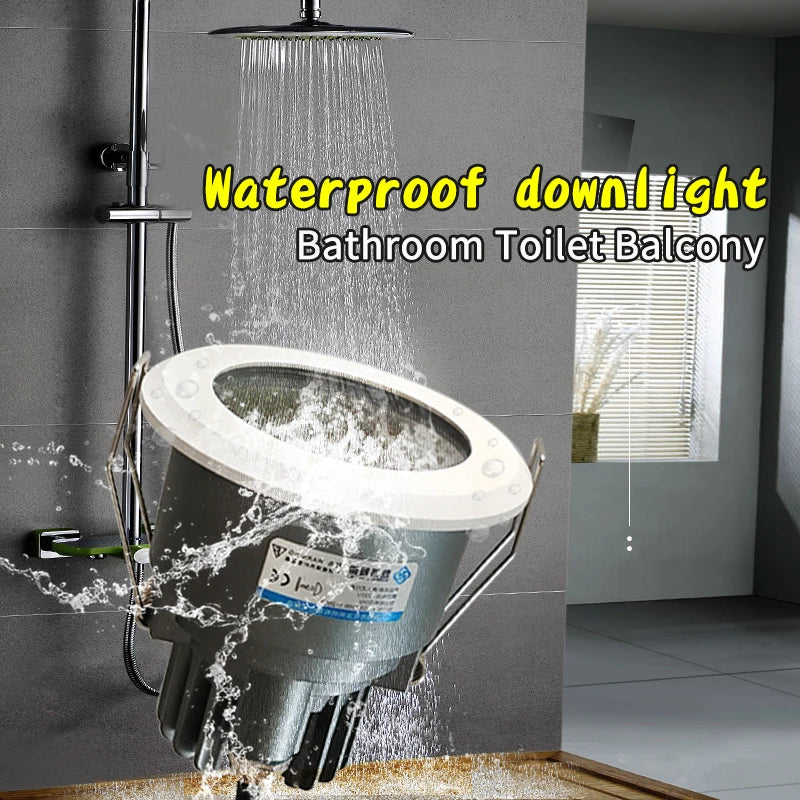 Waterproof LED spotlight for outdoor and wet area installation