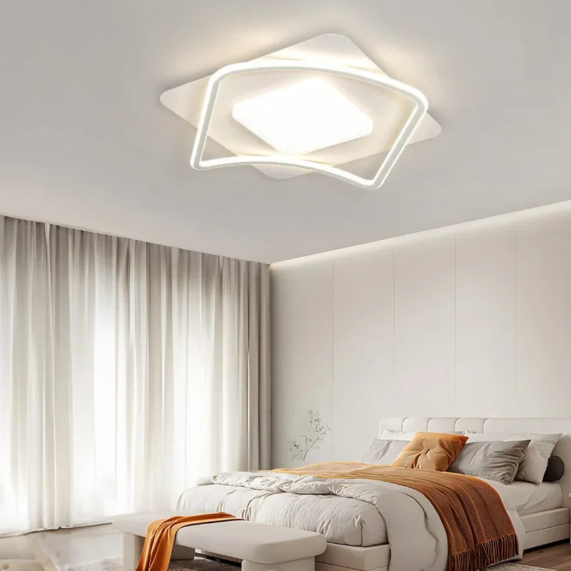 110v220v full spectrum cream wind eye protection atmospheric LED ceiling light for living room and bedroom - vue 4 sur 10