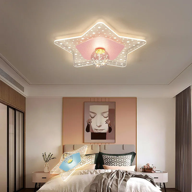 Modern romantic ceiling light for children's room, warm atmosphere