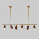 Modern walnut wood LED chandelier for home decoration