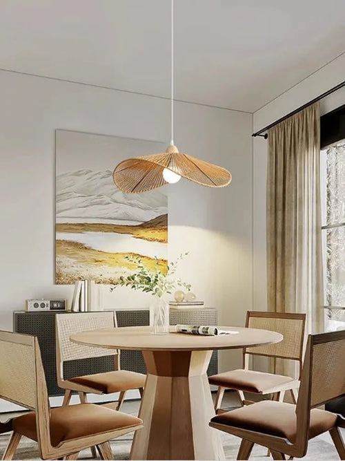 Nordic fabric pendant light wabi sabi for creative interior decor - vue 6 sur 9