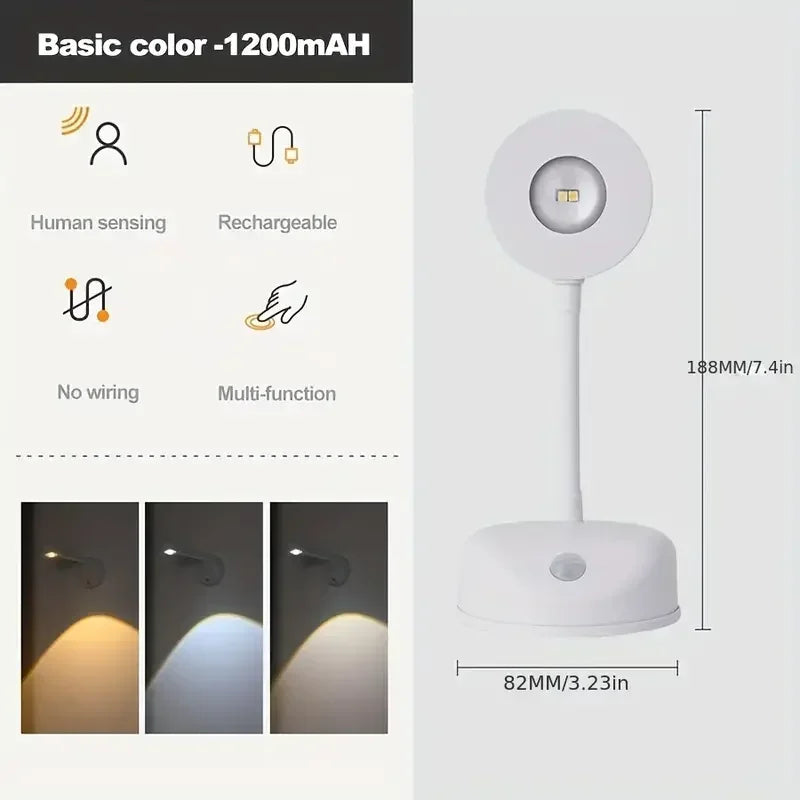 Smart wireless wall light with human detection and dimmable brightness - vue 8 sur 10