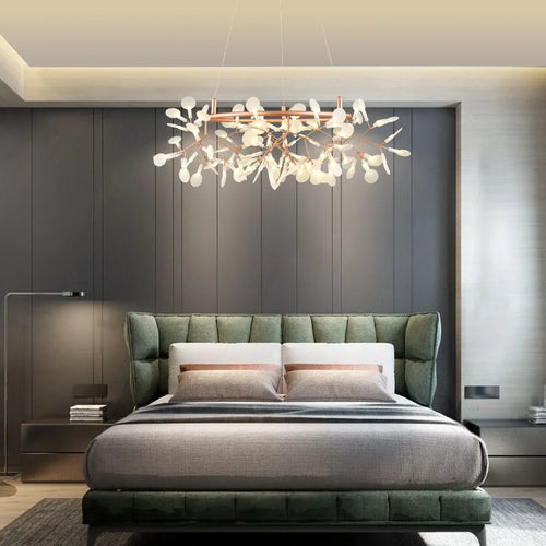 Creative LED chandelier in stainless steel and acrylic for interior decoration - vue 3 sur 18