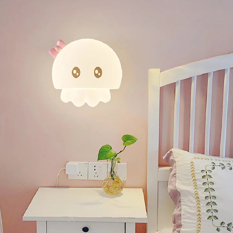 Cute octopus bedside lamp for children's room creative decor