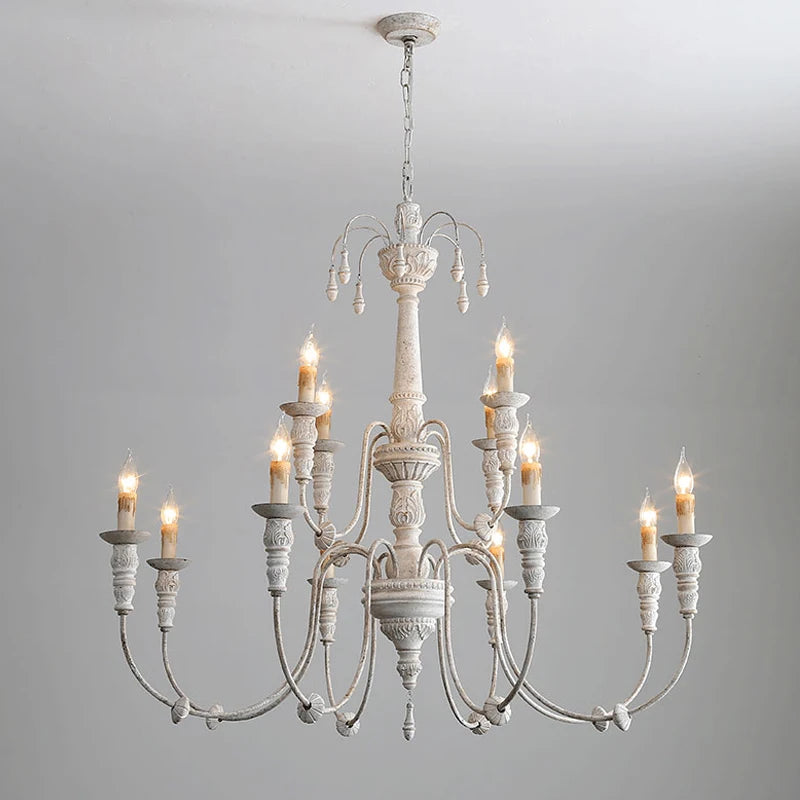 Solid wood chandelier for interior decoration and lighting