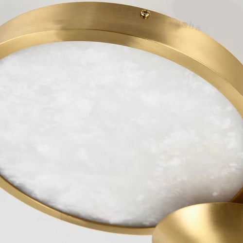 Modern LED ceiling light in natural marble decorative fitting - vue 6 sur 19