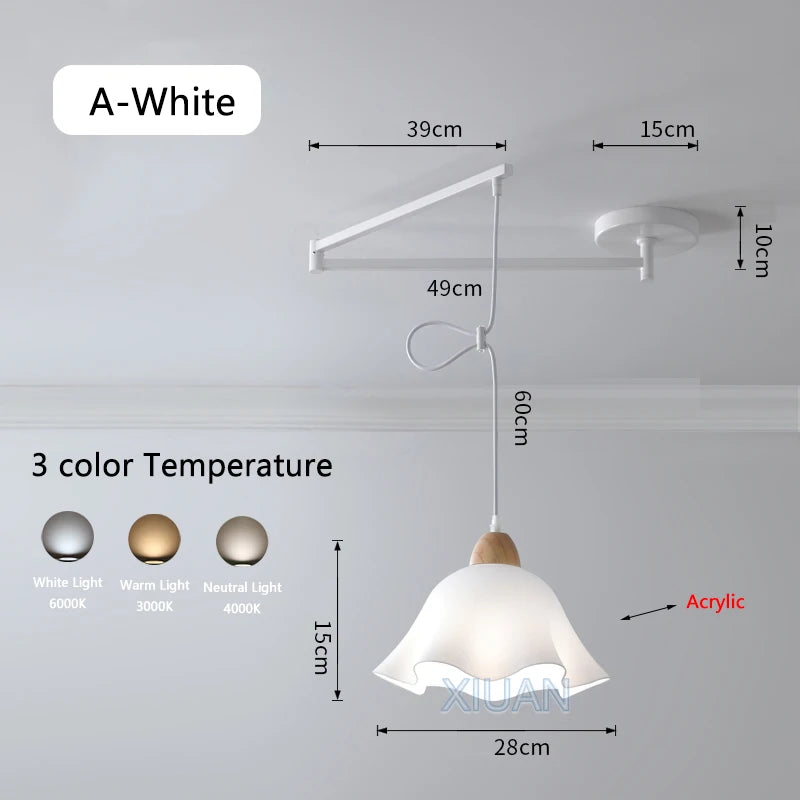 Modern swinging arm LED pendant light - vue 23 sur 30