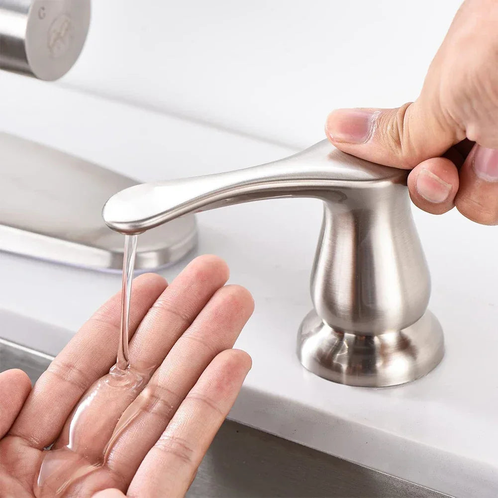 matte black brushed nickel kitchen soap dispenser - vue 6 sur 6
