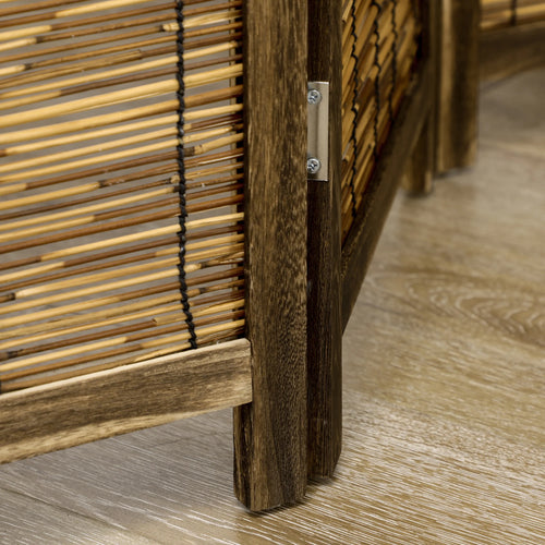 HOMCOM 4 panel folding wooden and Reed 160x1.8x170 cm Natural - vue 7 sur 7