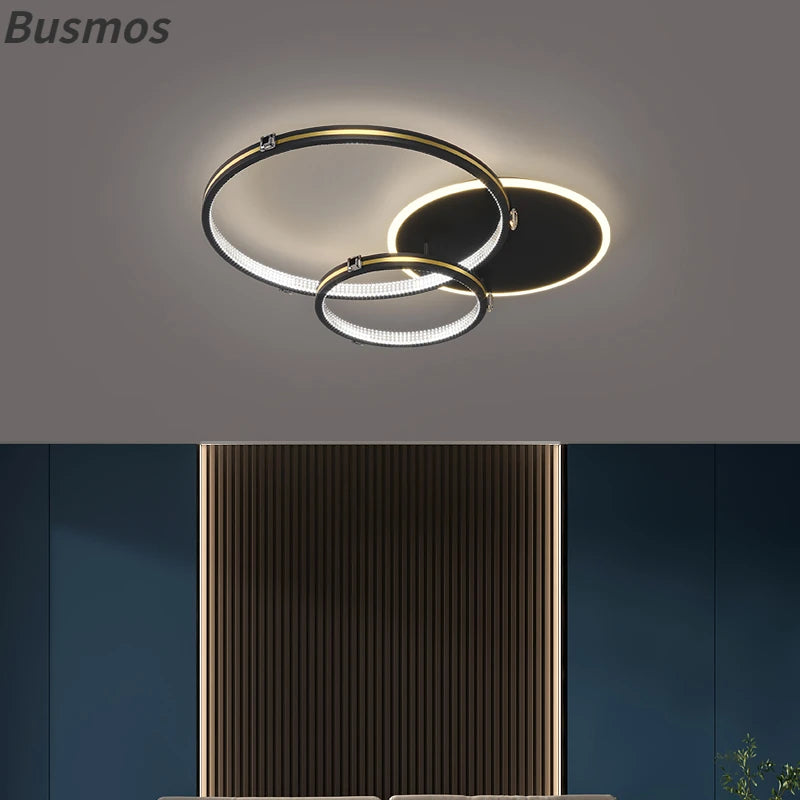 Modern minimalist gold LED ceiling light for indoor and outdoor use
