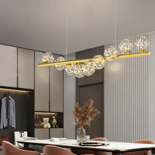 Modern glass ball chandelier pendant light - vue 4 sur 12