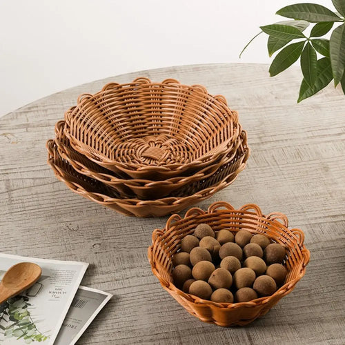 Round wicker basket for versatile storage - vue 6 sur 6