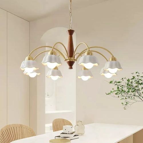Modern ceramic flower chandelier for contemporary interiors - vue 2 sur 12
