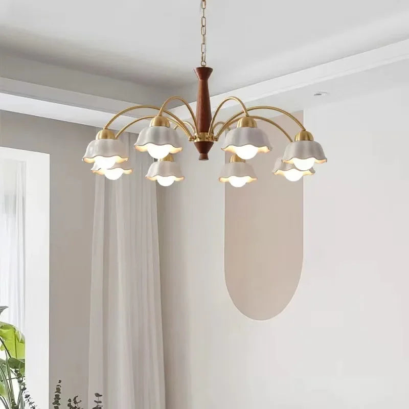 Modern ceramic flower chandelier for contemporary interiors - vue 4 sur 12