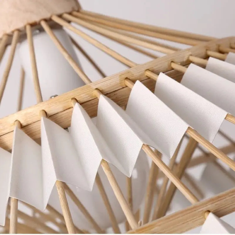 Creative Chinese-style woven bamboo chandelier for decorative lighting - vue 5 sur 12