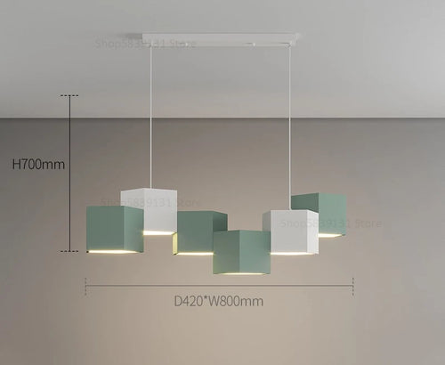 Modern simple nordic style creative hexagonal prism indoor chandelier