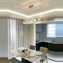 Dimmable crystal LED pendant light with magic ring