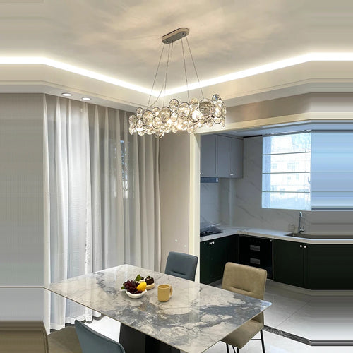 Dimmable crystal LED pendant light with magic ring - vue 2 sur 12