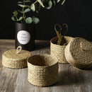 Handmade wicker storage basket for snacks and flowers