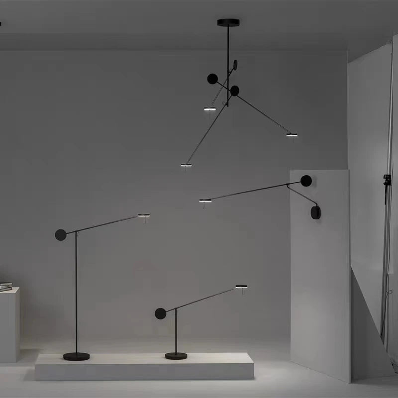 Minimalist black metal pendant light for interior decor