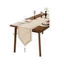 Beige vintage floral table runner country style
