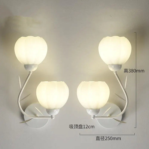 Pumpkin-shaped wall light for indoor decor